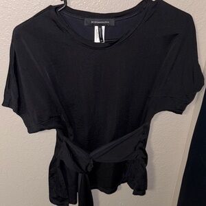 BCBGMaxAzria Short Sleeve Top W/ Front Tie